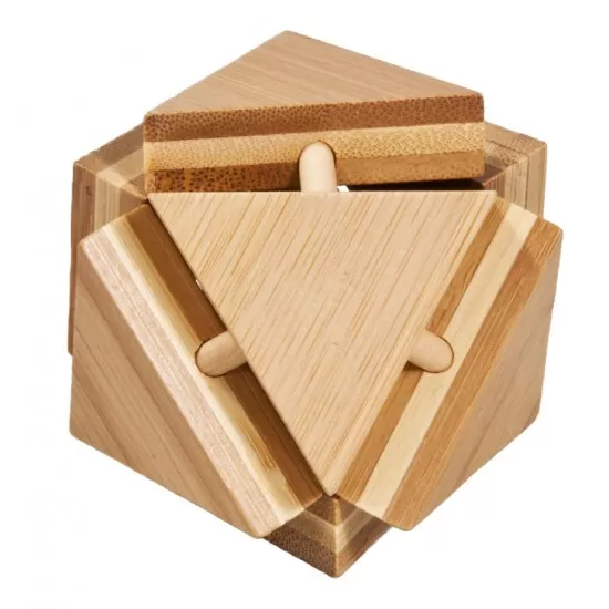 Joc logic IQ din lemn bambus Triangleblock Joc logic IQ din lemn bambus Triangleblock