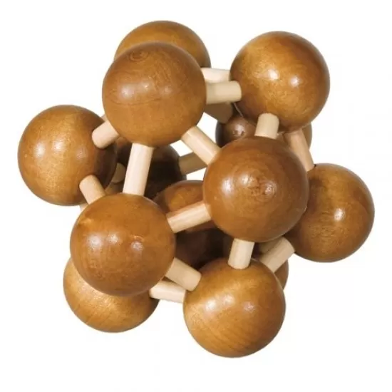 Joc logic IQ din lemn de bambus Atom 3D Joc logic IQ din lemn de bambus Atom 3D