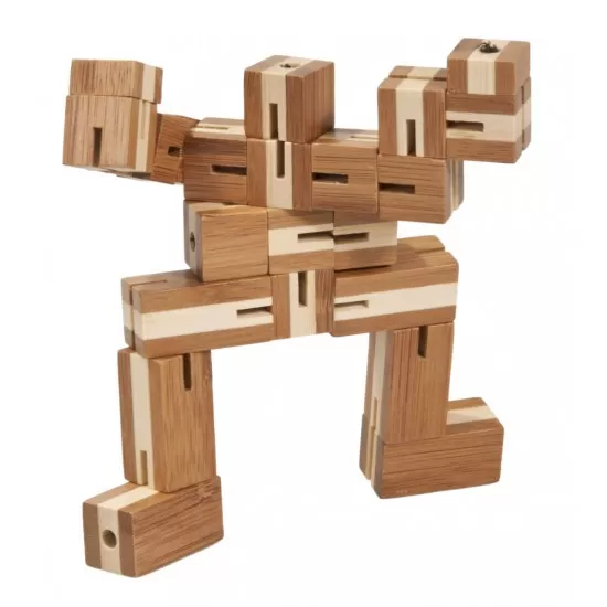 Joc logic puzzle 3D din bambus Flexi-Cub 4 Joc logic puzzle 3D din bambus Flexi-Cub 4