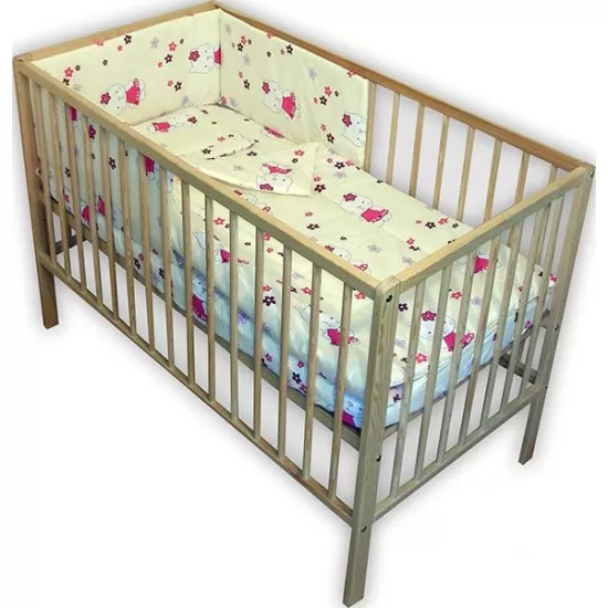 Lenjerie patut Hubners Kitty Floricele 4 piese Crem Lenjerie patut Hubners Kitty Floricele 4 piese Crem