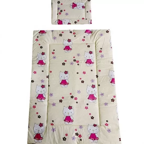 Lenjerie patut Hubners Kitty Floricele 5 piese Crem Lenjerie patut Hubners Kitty Floricele 5 piese Crem