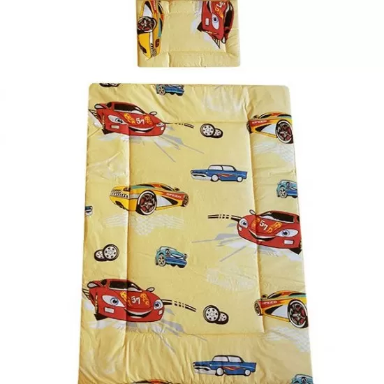 Lenjerie patut Hubners Masinute 5 piese Crem Lenjerie patut Hubners Masinute 5 piese Crem