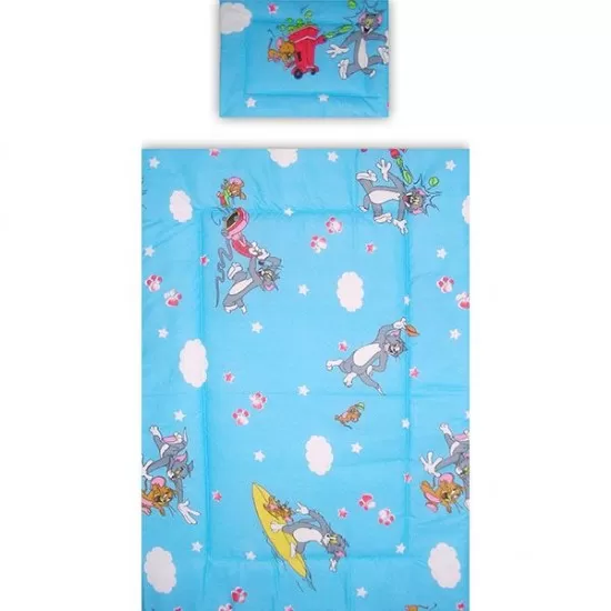 Lenjerie patut Hubners Pisica si Soricel 5 piese Albastru