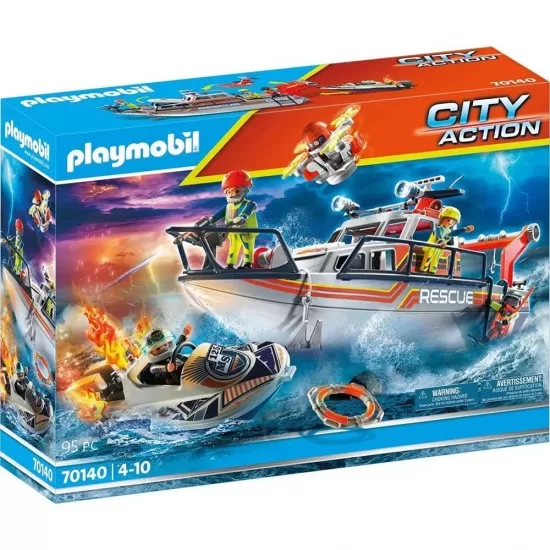 Playmobil City Action - Ambarcatiune de salvare cu personal Playmobil City Action - Ambarcatiune de salvare cu personal