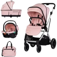 Carucior copii 3 in 1 Chipolino Aurora Powder Pink