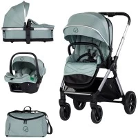 Carucior copii 3 in 1 cu landou, cosulet auto si gentuta mamici Chipolino Euphoria Matcha