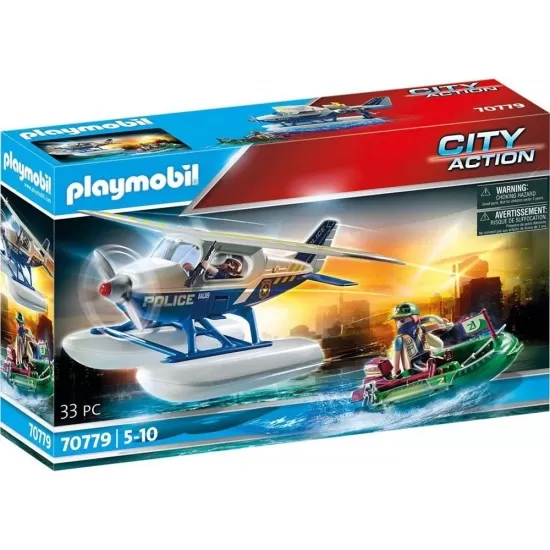 Playmobil City Action - Hidroavionul politiei si hot cu barca Playmobil City Action - Hidroavionul politiei si hot cu barca