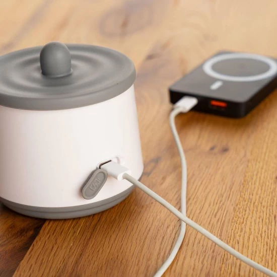 Incalzitor portabil biberoane si alimente pentru bebelusi, 4 trepte temperatura, acumulator cu incarcare USB-C, independent de priza, Reer Heat2Go