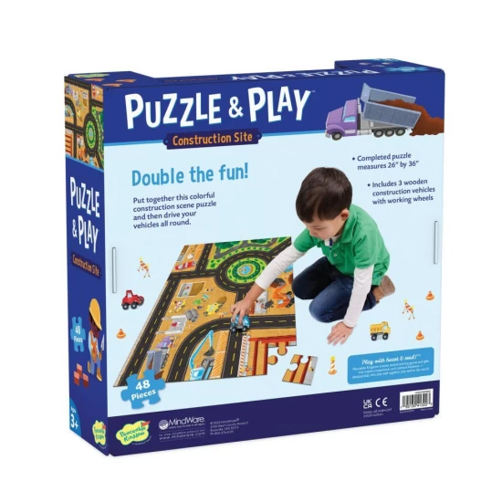Joc 2 in 1 Puzzle and Play, Pe santier, 48 piese Joc 2 in 1 Puzzle and Play, Pe santier, 48 piese