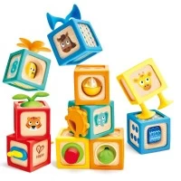 Set 10 cuburi educative din lemn cu cifre Hape