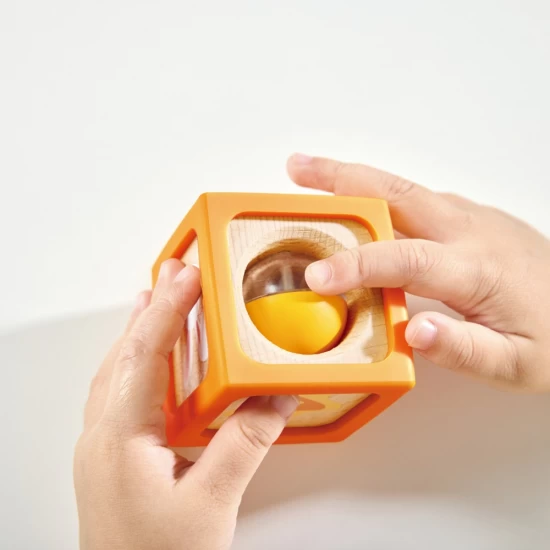 Set 10 cuburi educative din lemn cu cifre Hape