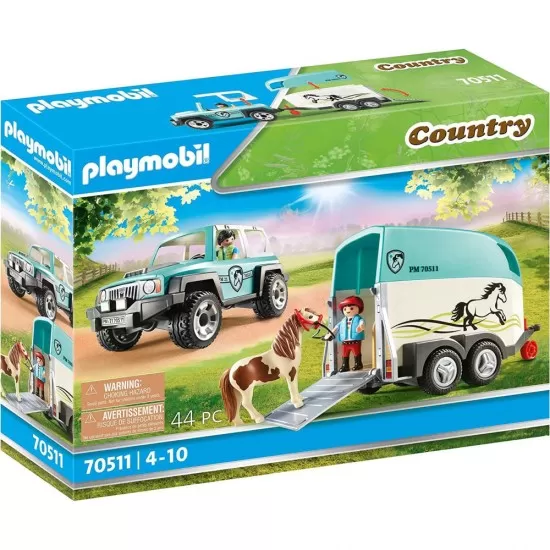 Playmobil Country - Masina cu remorca pentru ponei Playmobil Country - Masina cu remorca pentru ponei