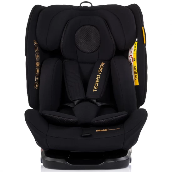 Scaun auto Chipolino Techno iGrow I-Size 40-150 cm cu sistem Isofix si sezut rotativ Noir
