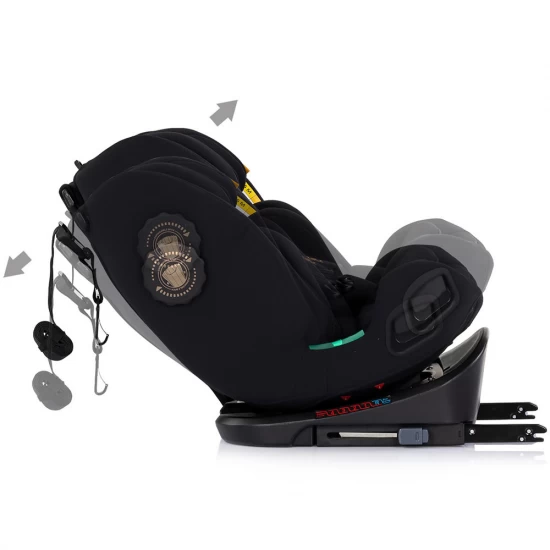 Scaun auto Chipolino Techno iGrow I-Size 40-150 cm cu sistem Isofix si sezut rotativ Noir