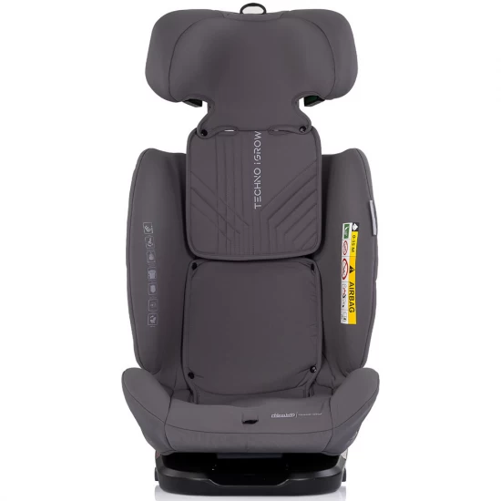 Scaun auto Chipolino Techno iGrow I-Size 40-150 cm cu sistem Isofix si sezut rotativ Charcoal