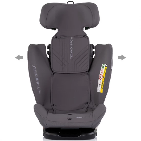 Scaun auto Chipolino Techno iGrow I-Size 40-150 cm cu sistem Isofix si sezut rotativ Charcoal
