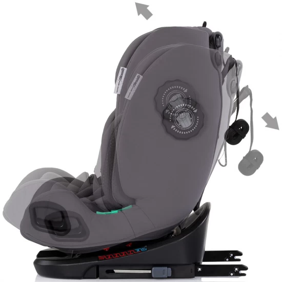 Scaun auto Chipolino Techno iGrow I-Size 40-150 cm cu sistem Isofix si sezut rotativ Charcoal
