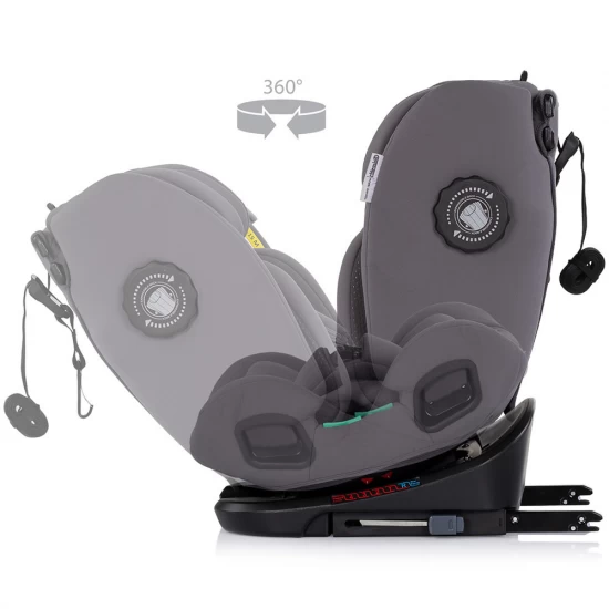 Scaun auto Chipolino Techno iGrow I-Size 40-150 cm cu sistem Isofix si sezut rotativ Charcoal