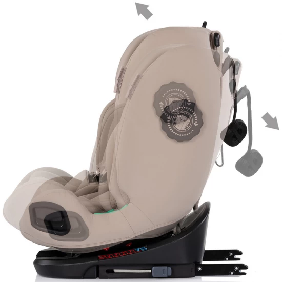 Scaun auto Chipolino Techno iGrow I-Size 40-150 cm cu sistem Isofix si sezut rotativ Latte