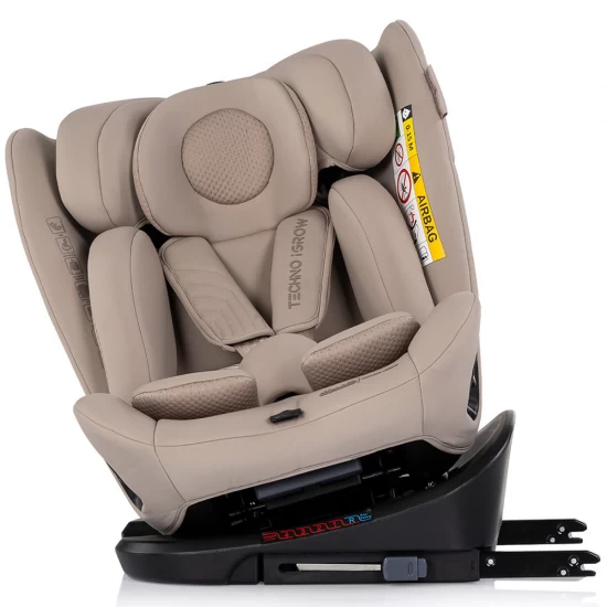 Scaun auto Chipolino Techno iGrow I-Size 40-150 cm cu sistem Isofix si sezut rotativ Latte