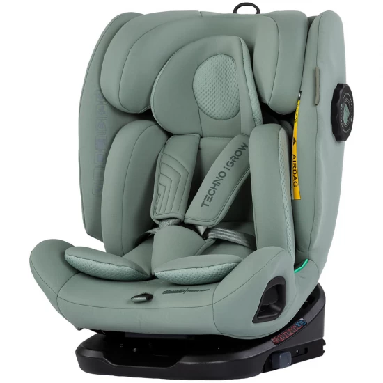Scaun auto Chipolino Techno iGrow I-Size 40-150 cm cu sistem Isofix si sezut rotativ Matcha