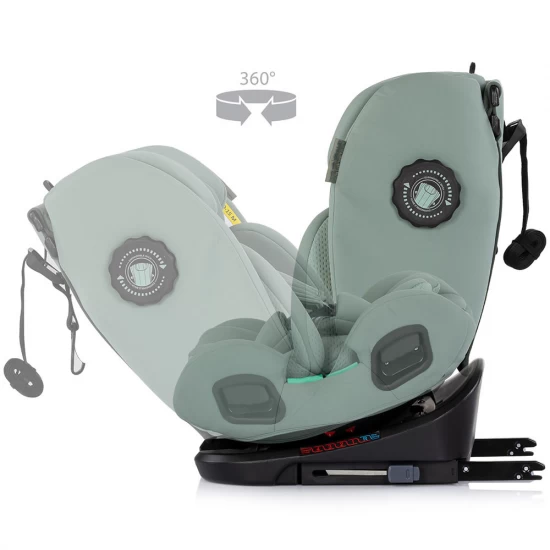Scaun auto Chipolino Techno iGrow I-Size 40-150 cm cu sistem Isofix si sezut rotativ Matcha