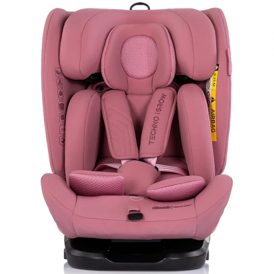 Scaun auto Chipolino Techno iGrow I-Size 40-150 cm cu sistem Isofix si sezut rotativ powder pink