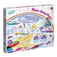 Set creativ de desenat cu sabloane si carioci spray si schimbare a culorii 