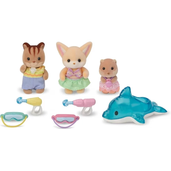 Set de joaca Sylvanian Families Prietenii de la Gradinita - Trio la Piscina