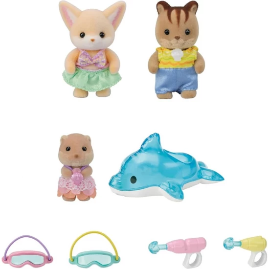 Set de joaca Sylvanian Families Prietenii de la Gradinita - Trio la Piscina