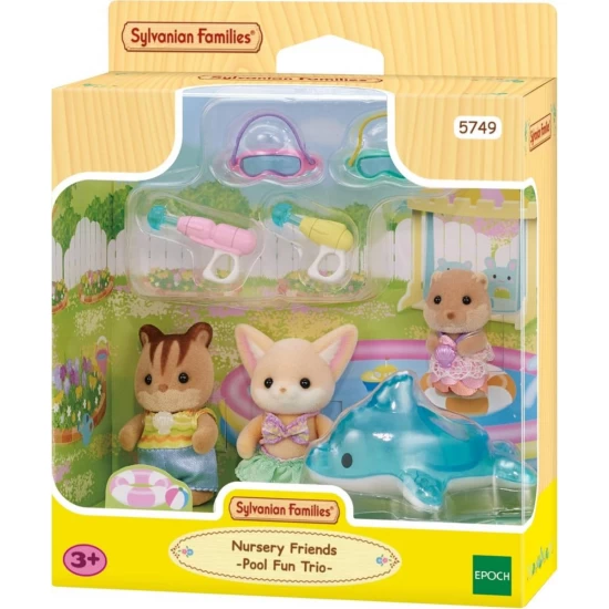 Set de joaca Sylvanian Families Prietenii de la Gradinita - Trio la Piscina