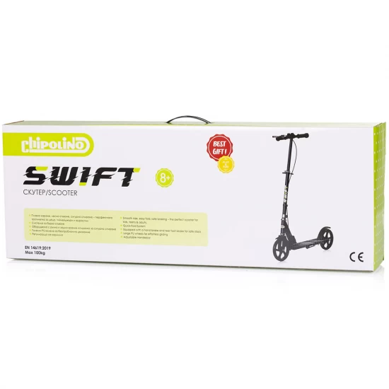 Trotineta copii Chipolino Swift Black, pliabila, +8 ani