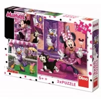 Puzzle 3 in 1 - O zi cu Minnie (55 piese)