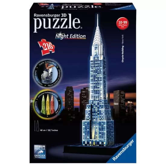 PUZZLE 3D CLADIREA CHRYSLER, EDITIE LUMINOASA, 216 PIESE PUZZLE 3D CLADIREA CHRYSLER, EDITIE LUMINOASA, 216 PIESE
