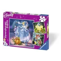 Puzzle Alba ca Zapada, Cenusareasa si Ariel 3x49 piese