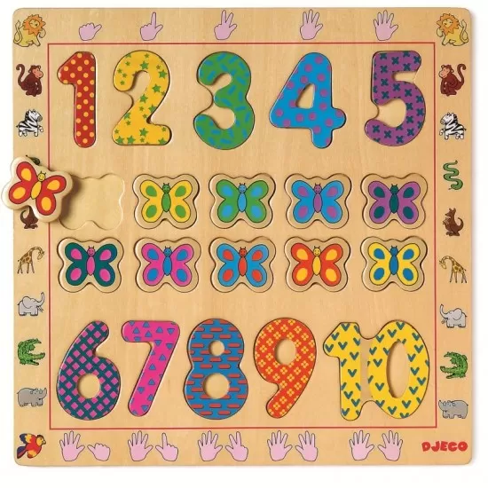 Puzzle din lemn Djeco - Cifre Puzzle din lemn Djeco - Cifre