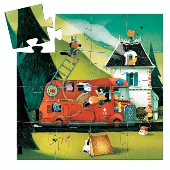 Puzzle Djeco - Masina de pompieri Puzzle Djeco - Masina de pompieri