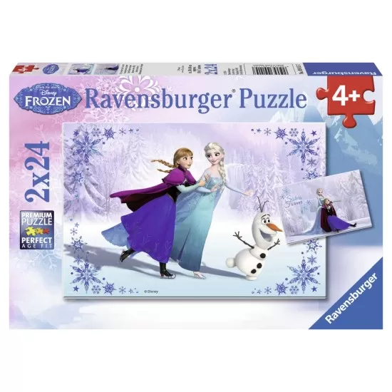 Puzzle Frozen surori pentru totdeauna, 2x24 piese Puzzle Frozen surori pentru totdeauna, 2x24 piese