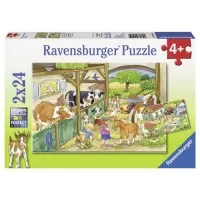 PUZZLE O ZI LA FERMA, 2x24 PIESE