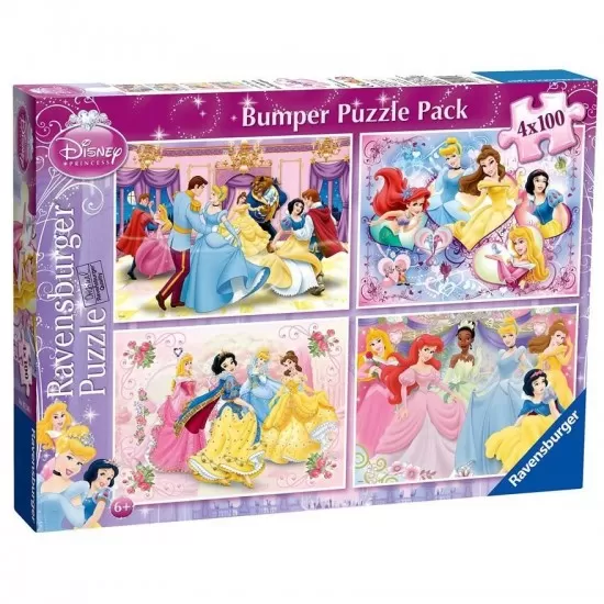 PUZZLE PRINTESELE DISNEY, 4x100 PIESE PUZZLE PRINTESELE DISNEY, 4x100 PIESE