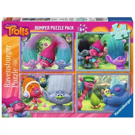 PUZZLE TROLLS, 4x100 PIESE PUZZLE TROLLS, 4x100 PIESE