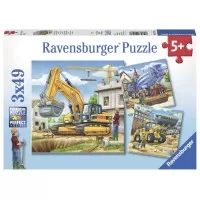 Puzzle vehicule de constructie 3x49 piese