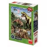 Puzzle XL - Lumea dinozaurilor neon (100 piese)