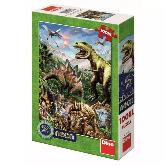 Puzzle XL - Lumea dinozaurilor neon (100 piese) Puzzle XL - Lumea dinozaurilor neon (100 piese)