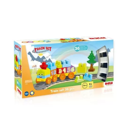 Set de constructii trenulet - 36 piese Set de constructii trenulet - 36 piese