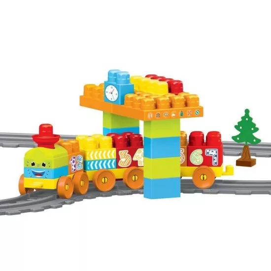 Set de constructii trenulet - 58 piese Set de constructii trenulet - 58 piese