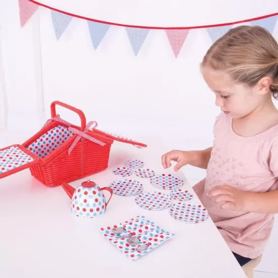 Setul meu de picnic cu buline - BigJigs Setul meu de picnic cu buline - BigJigs