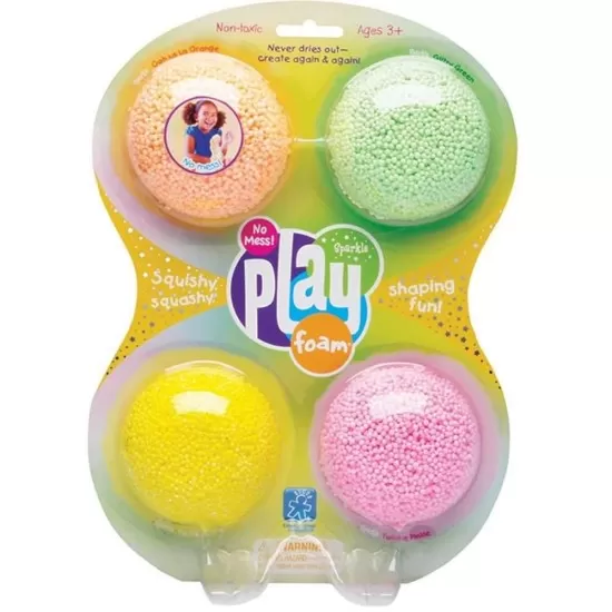 Spuma de modelat cu sclipici Playfoam - Set 4 culori Spuma de modelat cu sclipici Playfoam - Set 4 culori