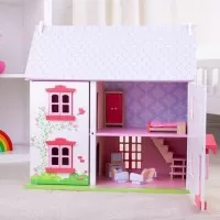 Casuta roz din lemn pentru papusi - BigJigs