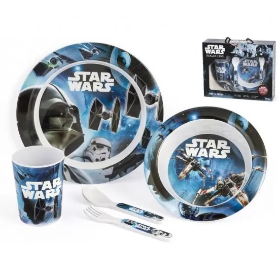 Set pentru masa melamina 5 piese Star Wars Rogue One Lulabi 8330500 Set pentru masa melamina 5 piese Star Wars Rogue One Lulabi 8330500